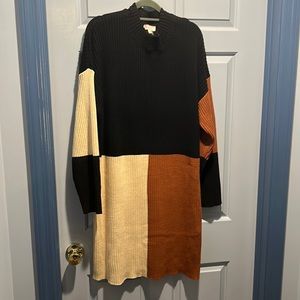 Andree Color Block Sweater Dress - Women’s 3XL